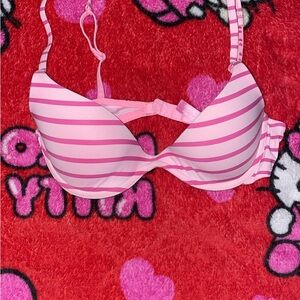 Pink Striped Bra